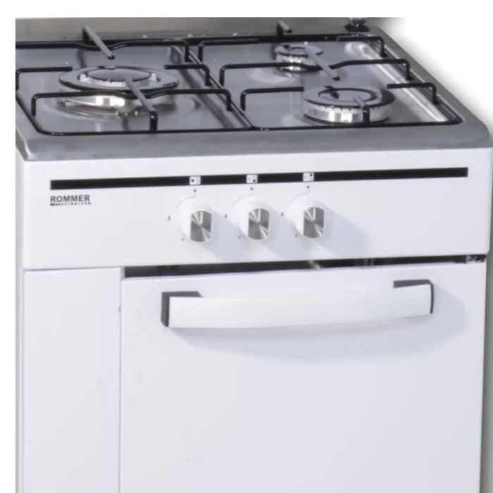 Cocina de gas blanca 3 fuegos 55cm Rommer CFS-3FG OFERTA