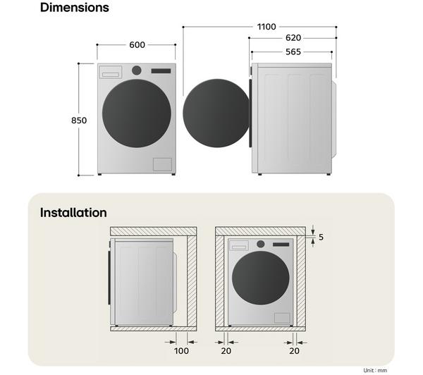 Lavadora LG 10kg grafito 1400rpm (026342) OUTLET