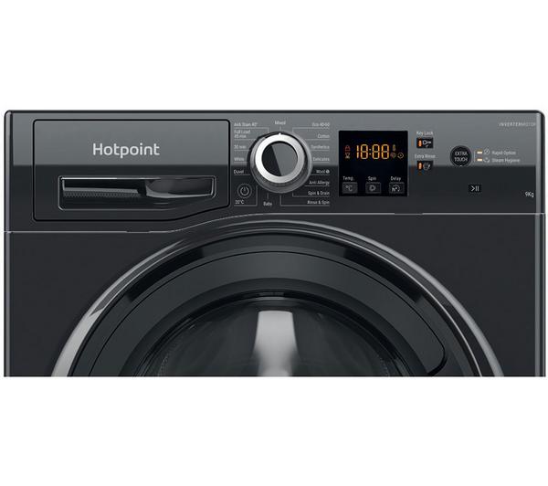 Lavadora Hotpoint 9kg negra 1400rpm NSWR946BS OUTLET