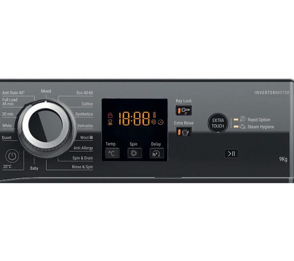 Lavadora Hotpoint 9kg negra 1400rpm NSWR946BS OUTLET