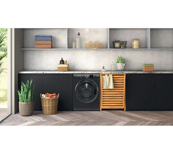 Lavadora Hotpoint 9kg negra 1400rpm NSWR946BS OUTLET