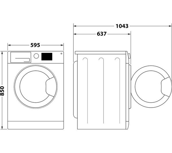 Lavadora Hotpoint 9kg negra 1400rpm NSWR946BS OUTLET