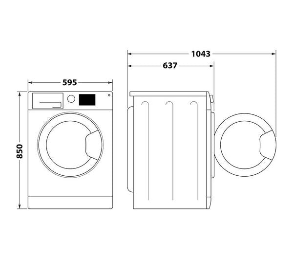 Lavadora Hotpoint 8kg negro 1400rpm NSWR846BS OUTLET