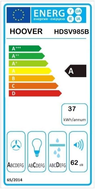 Campana Hoover negra inox 90cm 622m3/h HDSV985B OUTLET