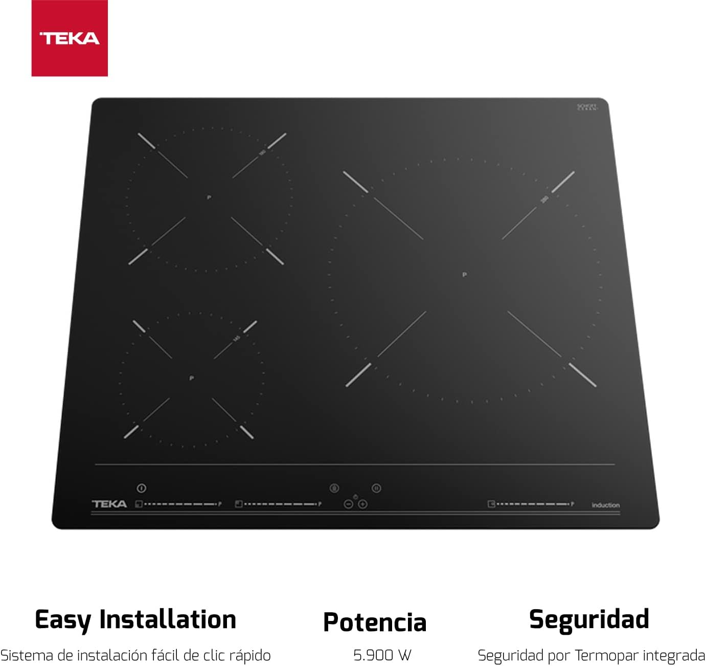 Placa inducción Teka 3 fuegos IBC63010BKMSS OFERTA