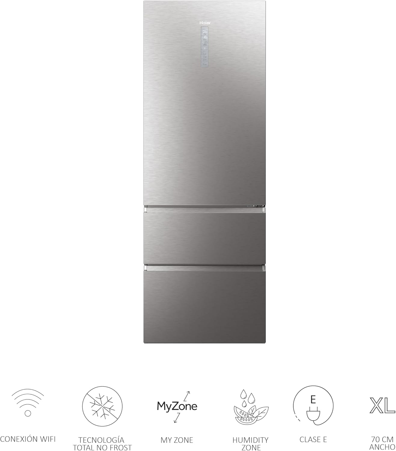 Frigorífico francés Haier inox 200*70cm HTW7720ENMP OUTLET