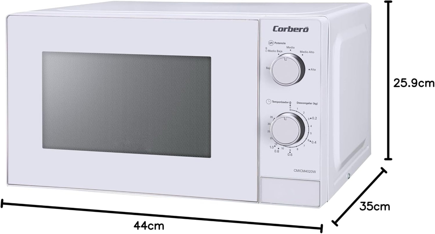 Microondas Corberó 20lt blanco (026003) OFERTA