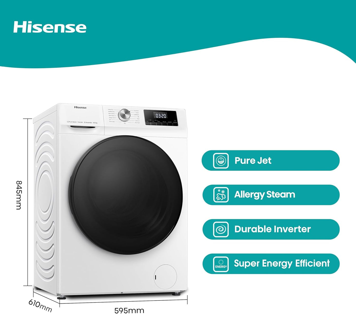 Lavasecadora Hisense 10/6kg blanca 1400rpm WDQA1014EVJM OUTLET