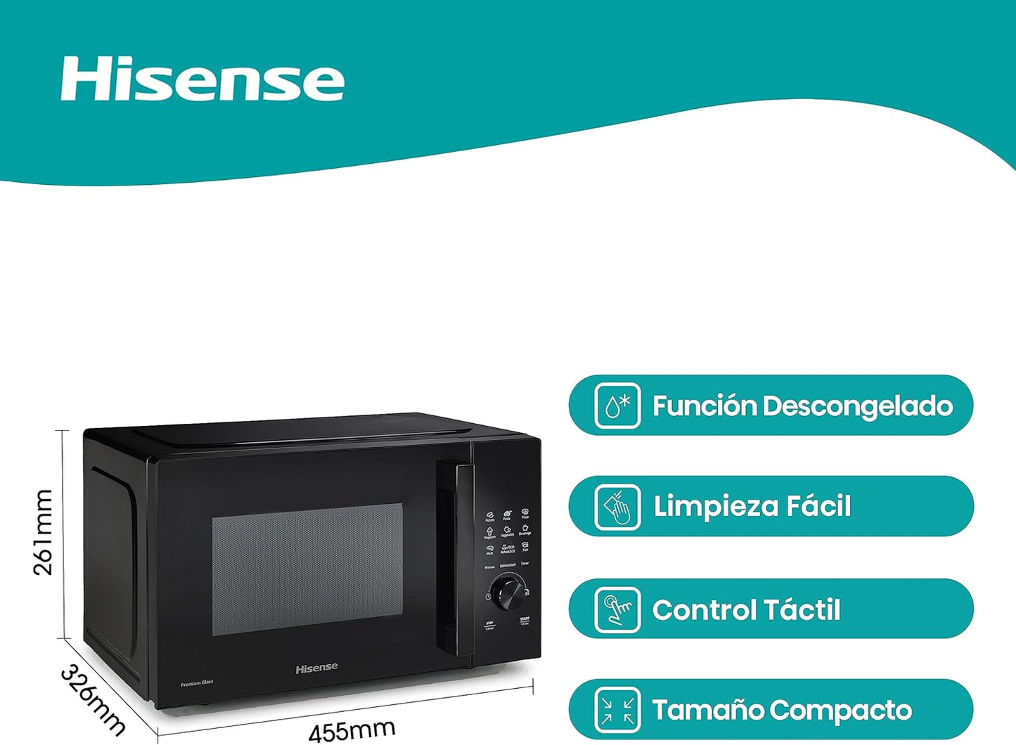 Microondas Hisense 23lt negro H23MOBSD1H OFERTA