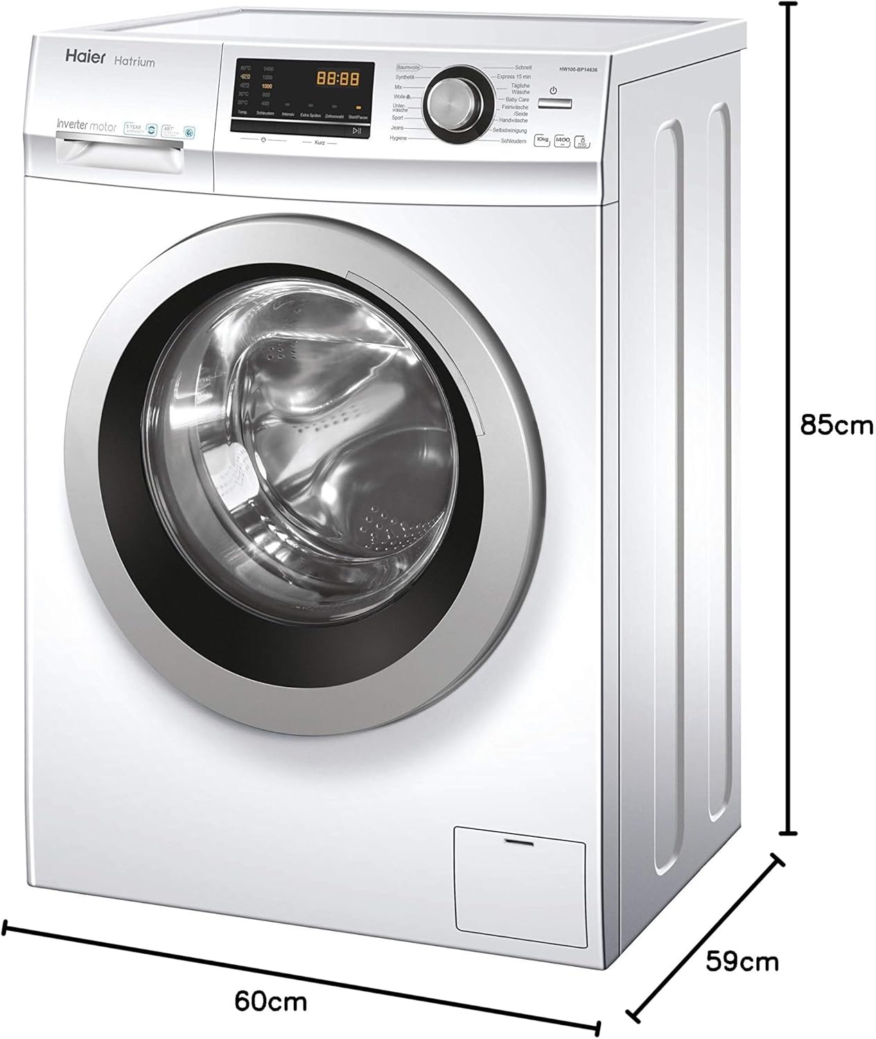 Lavadora Haier 10kg blanca 1400rpm HW100-BP14636 OUTLET