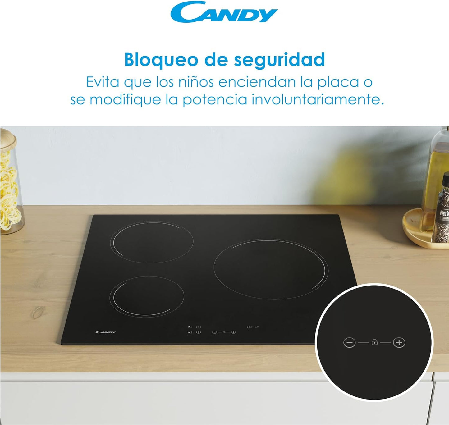 Placa vitrocerámica Candy 3 fuegos CH63CC/4U2 OFERTA