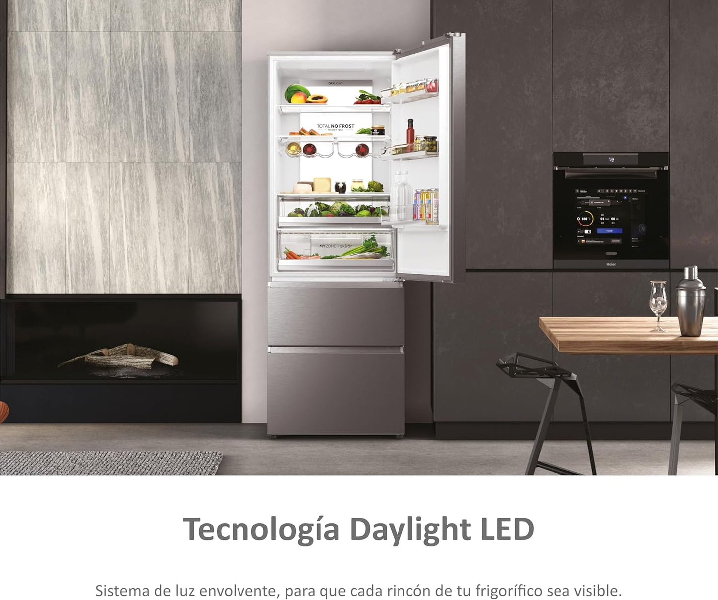 Frigorífico francés Haier inox 200*70cm HTW7720ENMP OUTLET