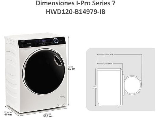 Lavasecadora Haier 12/8kg blanca 1400rpm (026192) OUTLET