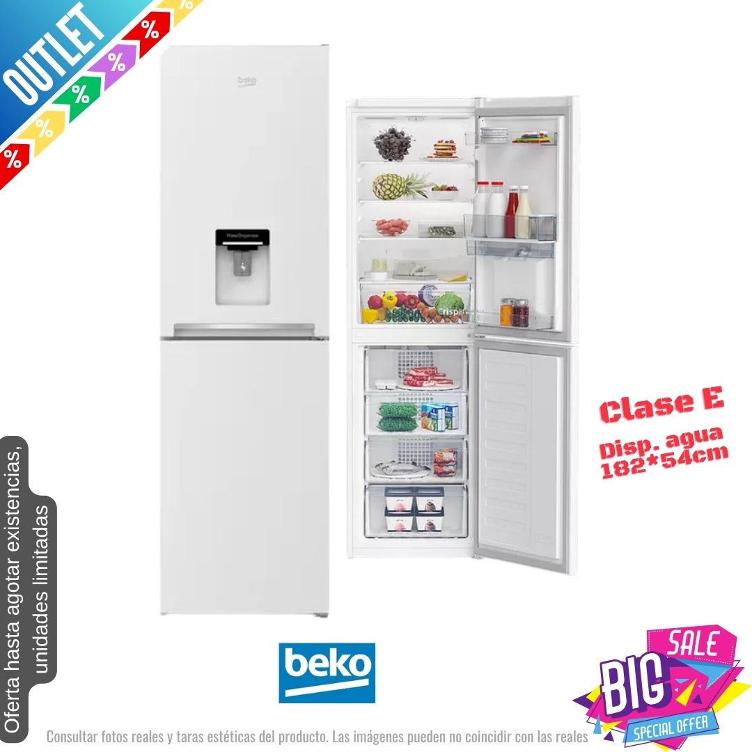 Frigorífico combi Beko blanco 182*54cm CFG4582DW OUTLET