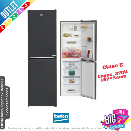 Frigorífico combi Beko negro 182*54cm CNG4582VA OUTLET