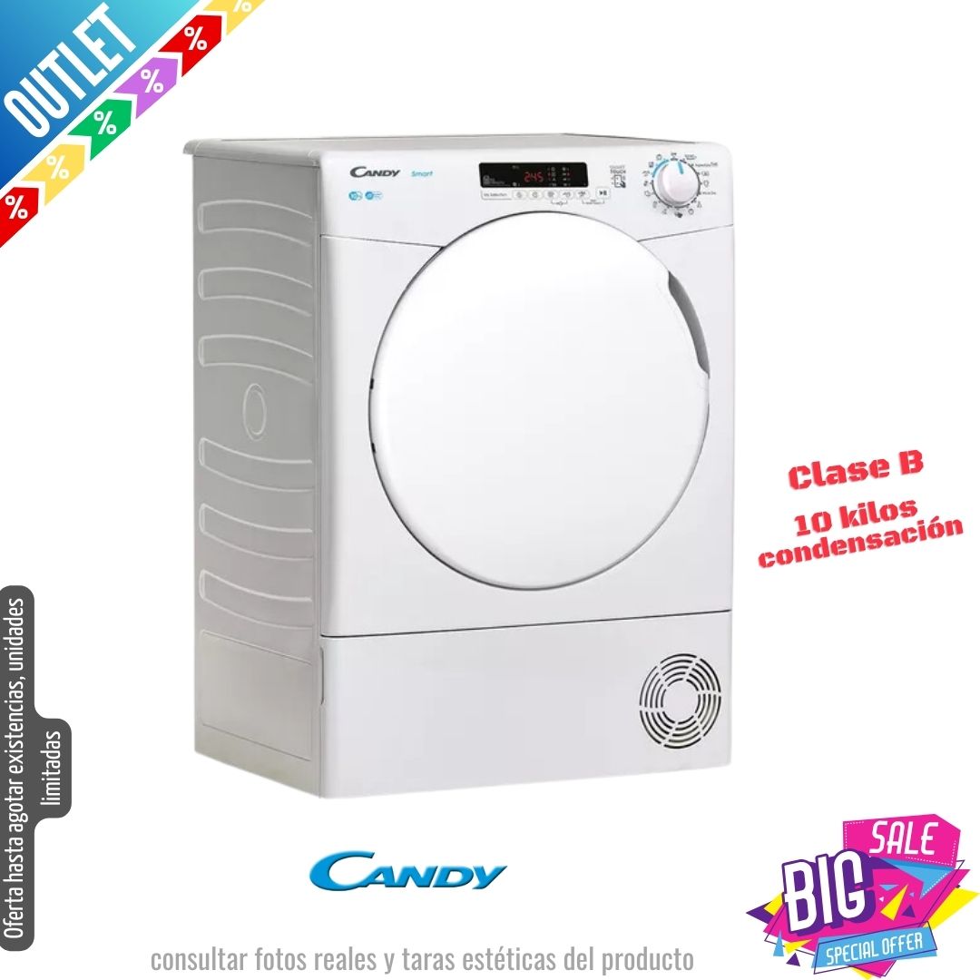 Secadora Candy 10kg condensación blanca CSEC10DF-80 OUTLET