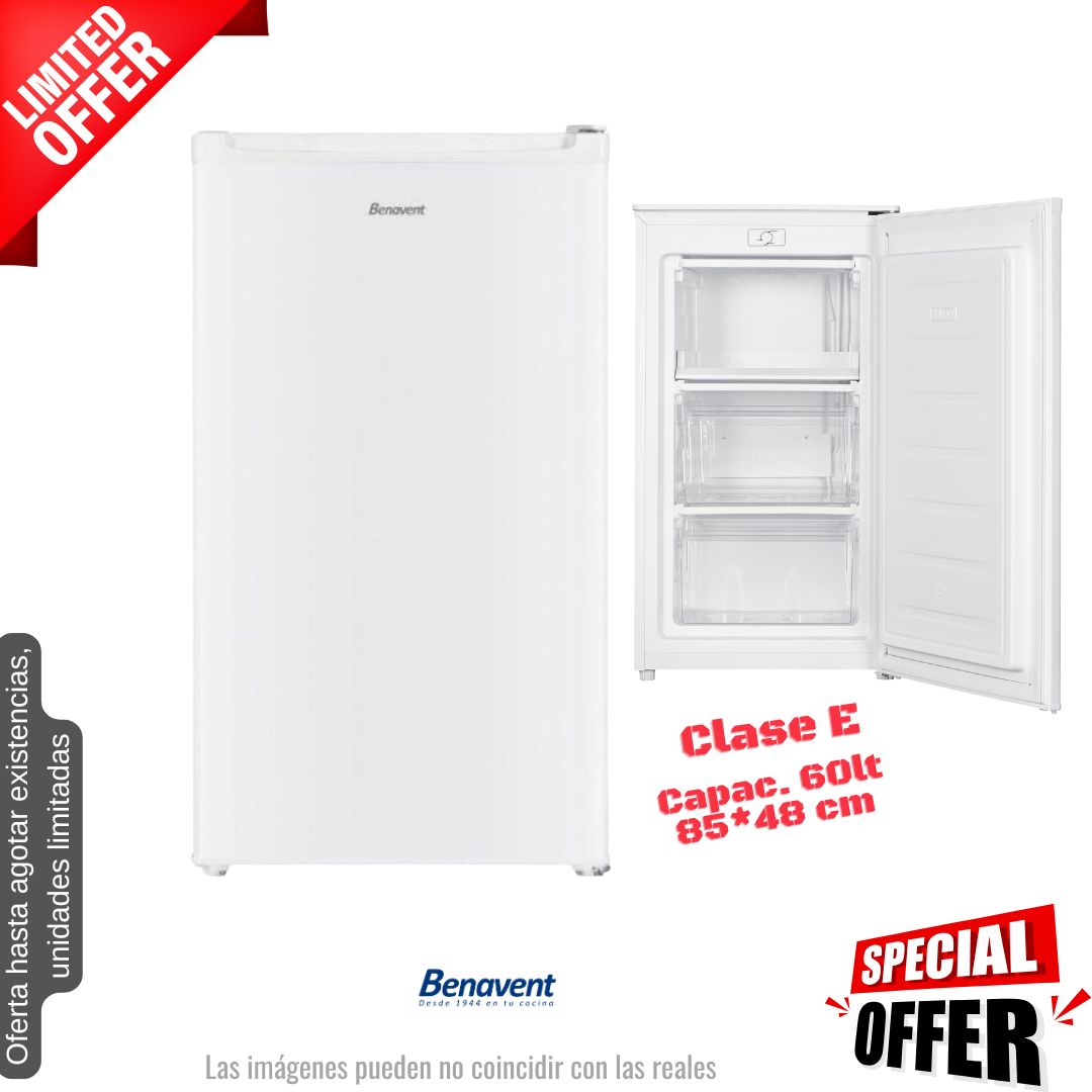 Congelador vertical Benavent blanco 85*48cm CVBHE8448W OFERTA