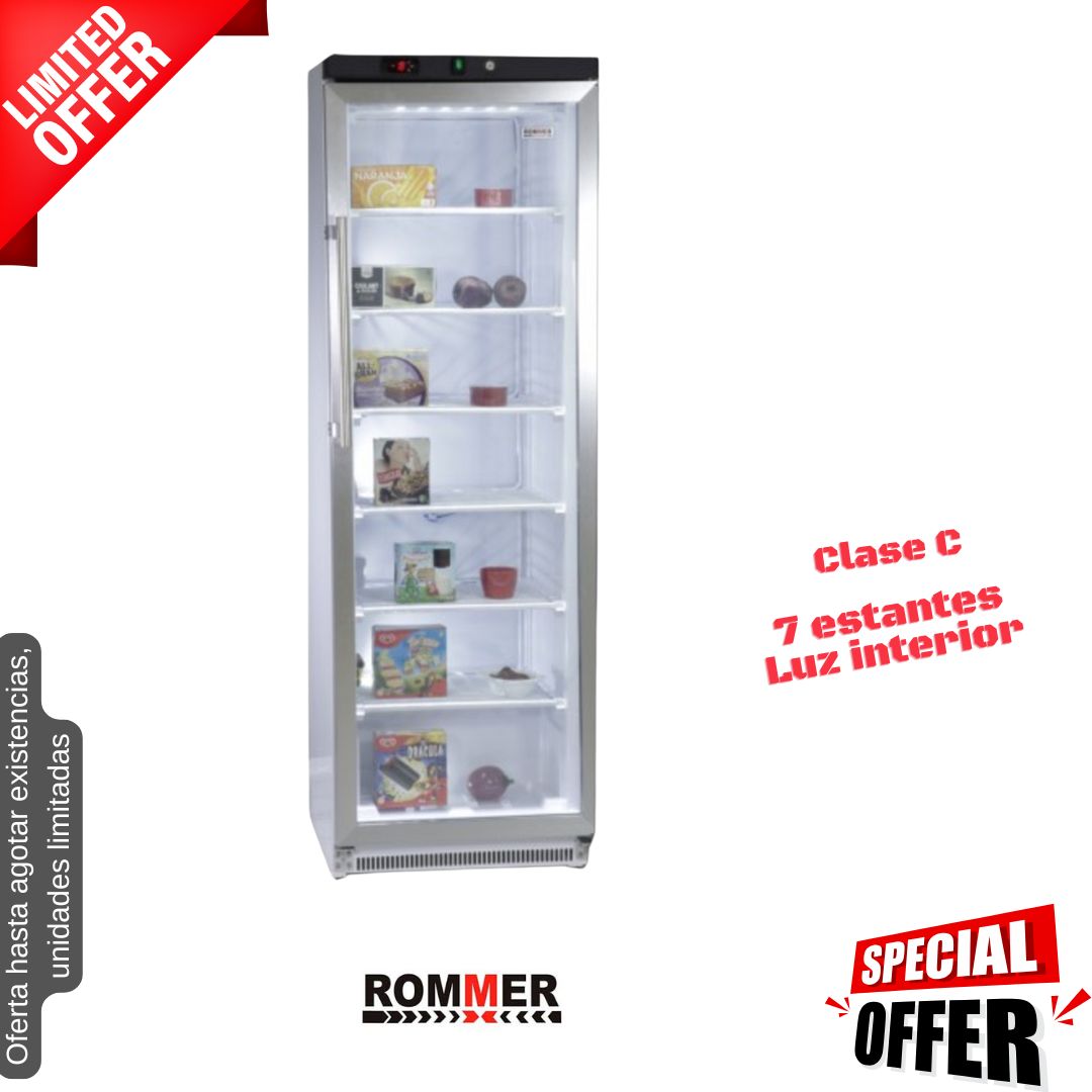 Vitrina expositora congeladora profesional Rommer VCT400 OFERTA