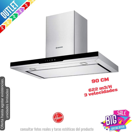 Campana Hoover negra inox 90cm 622m3/h HDSV985B OUTLET