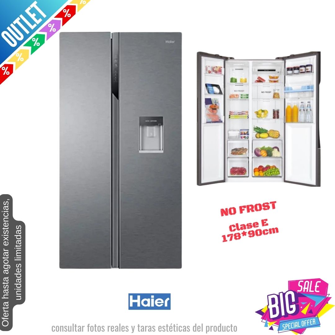 Frigorífico americano Haier inox 178*90cm HSR3918EWPG OUTLET