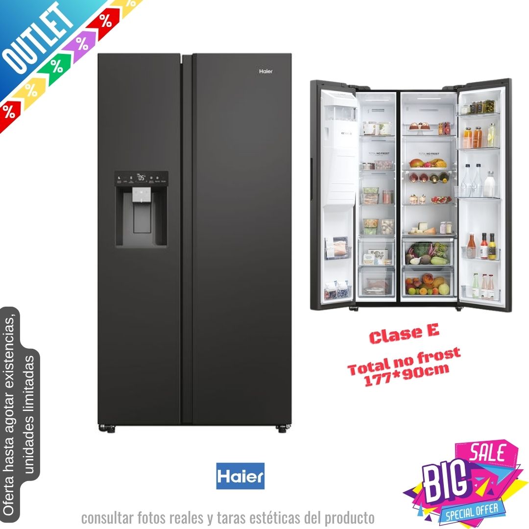 Frigorífico Americano Haier negro 177*90cm HSW59F18EIPT OUTLET
