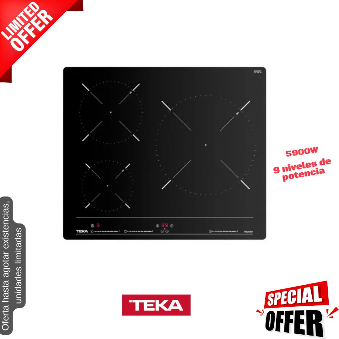Placa inducción Teka 3 fuegos IBC63010BKMSS OFERTA
