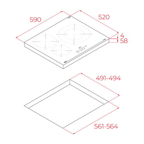 Placa Inducción Teka 3 fuegos (026185) OFERTA
