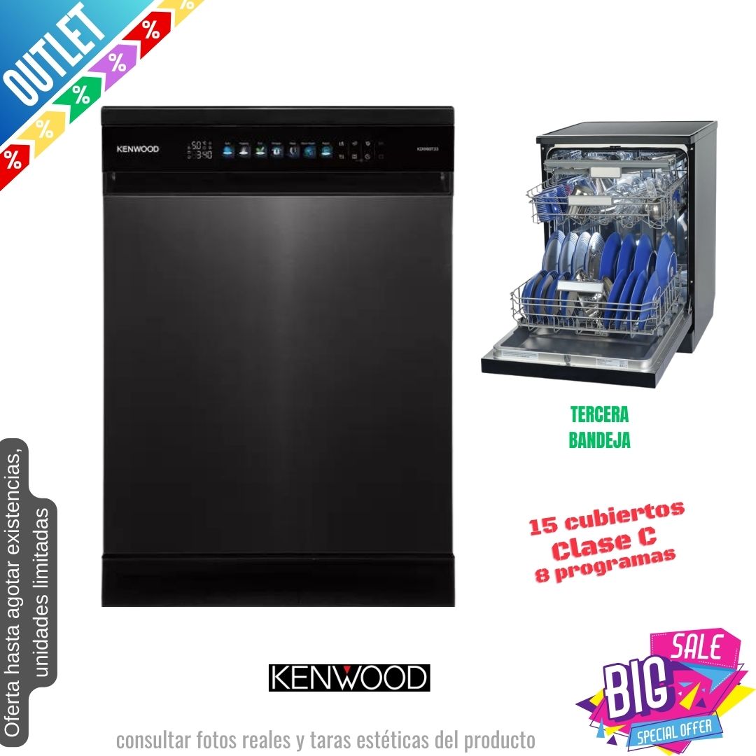 Lavavajillas Kenwood inox grafito 60cm 15 servicios KDW60T23 OUTLET