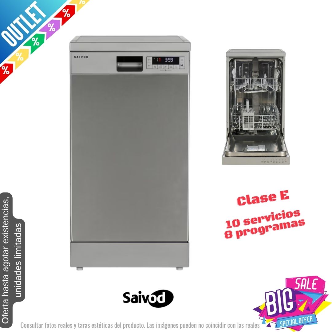 Lavavajillas Saivod inox 45cm 10 servicios LVT45210INOX OUTLET