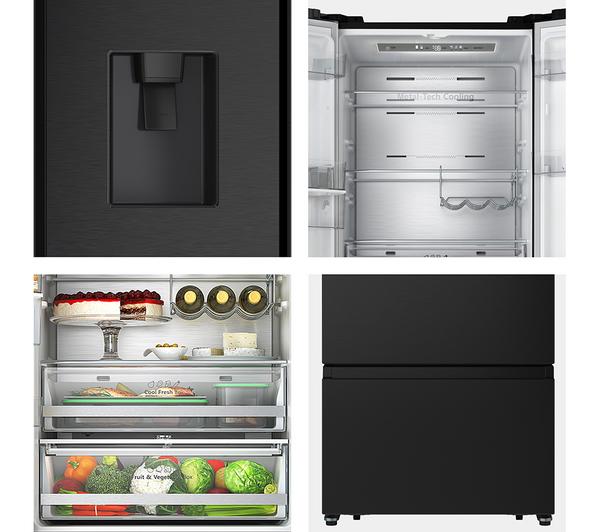 Frigorífico francés Hisense negro 200*70cm RF632N4WFE OUTLET