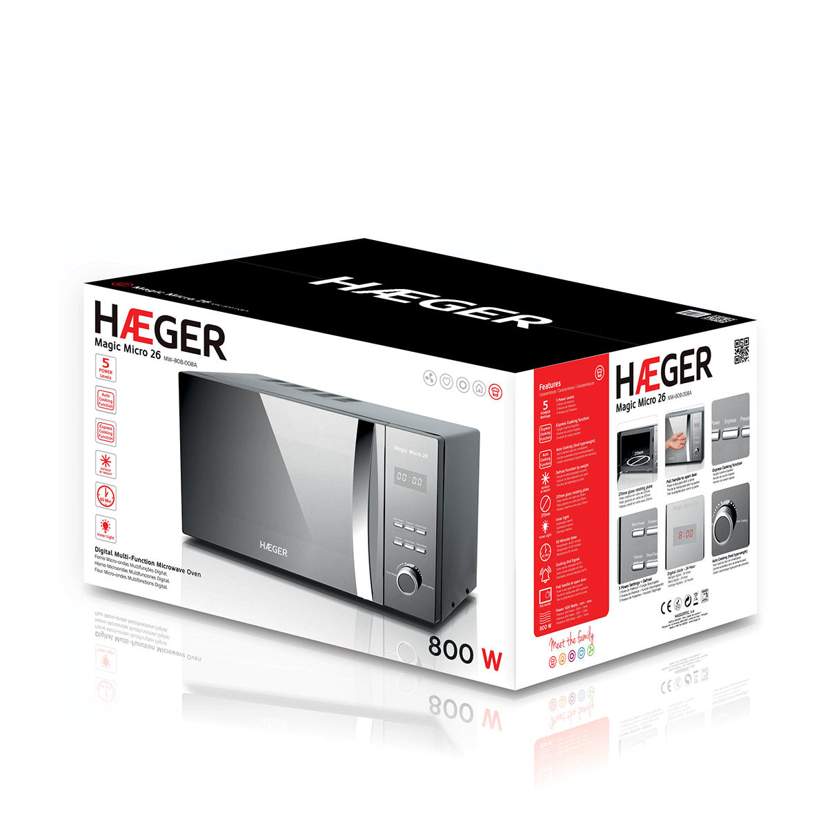 Microondas Haeger 26lt gris MW-80B.008A OFERTA