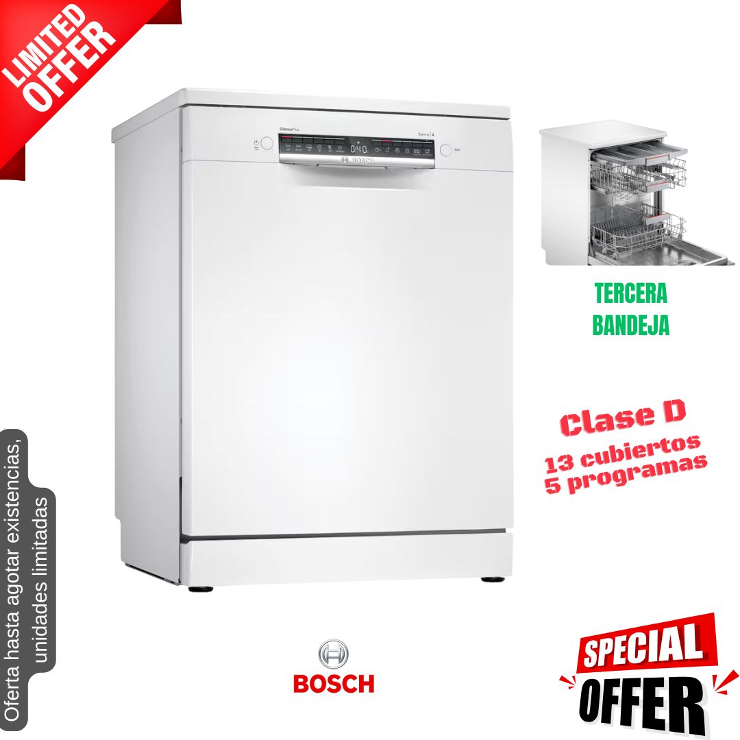 Lavavajillas Bosch blanco 60cm 13 cubiertos SMS4HVW33E OFERTA
