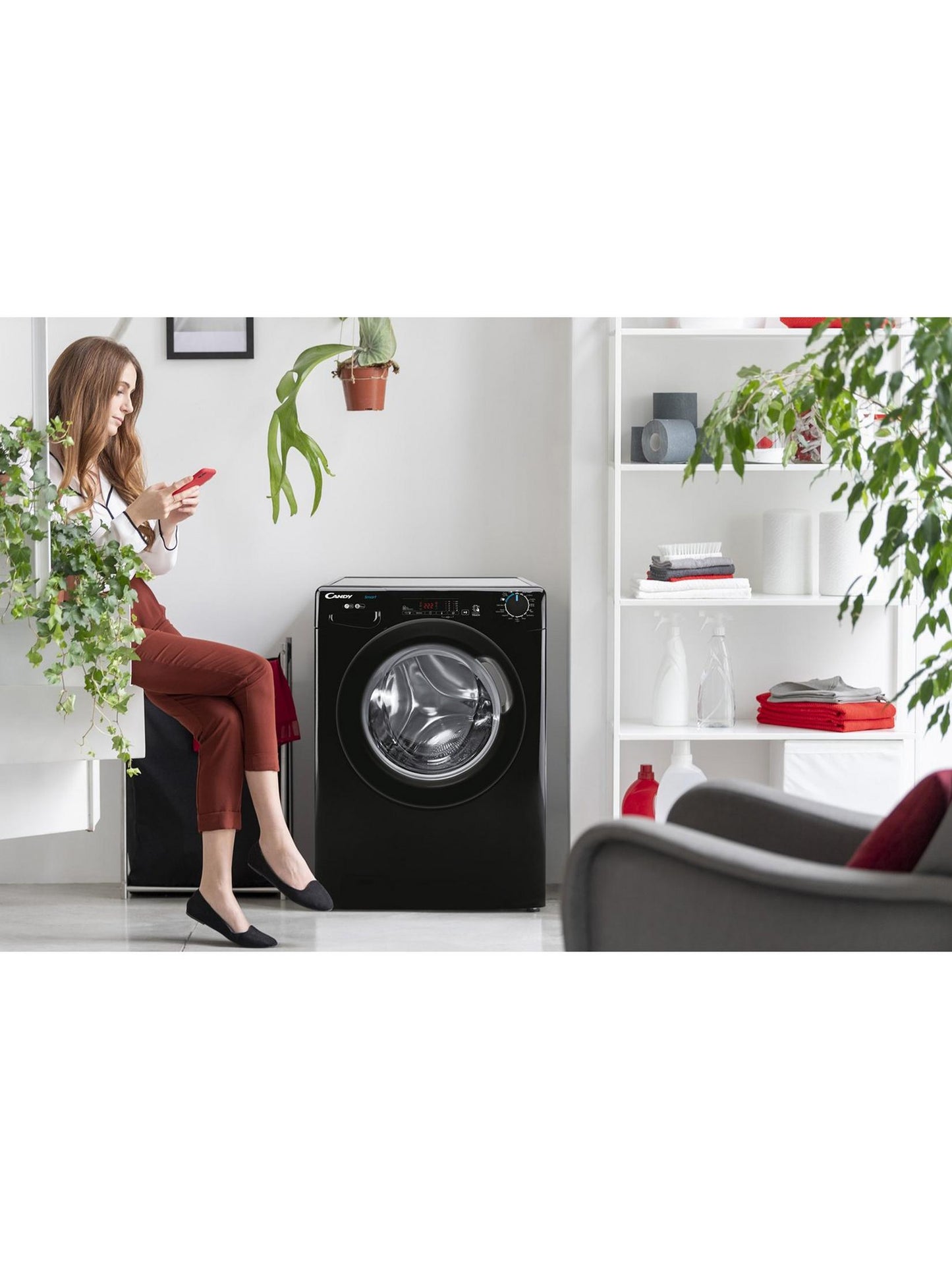 Lavadora Candy 8kg negra 1400rpm CS148TWBB4/1-80 OUTLET