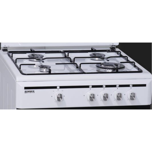 Cocina de gas blanca 4 fuegos 60cm Rommer VCH-461 OFERTA