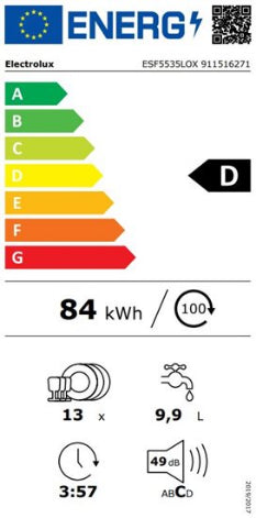 Lavavajillas Electrolux blanco 60cm 13 servicios ESF5535LOW OUTLET