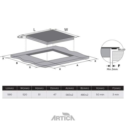 Placa vitrocerámica Artica 3 fuegos AEV6023 OFERTA
