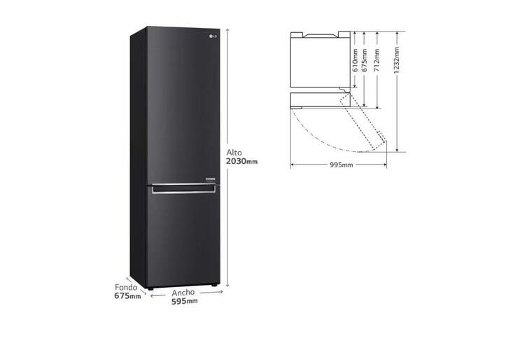Frigorífico combi LG negro 203*60cm GBB92MCB2P OUTLET