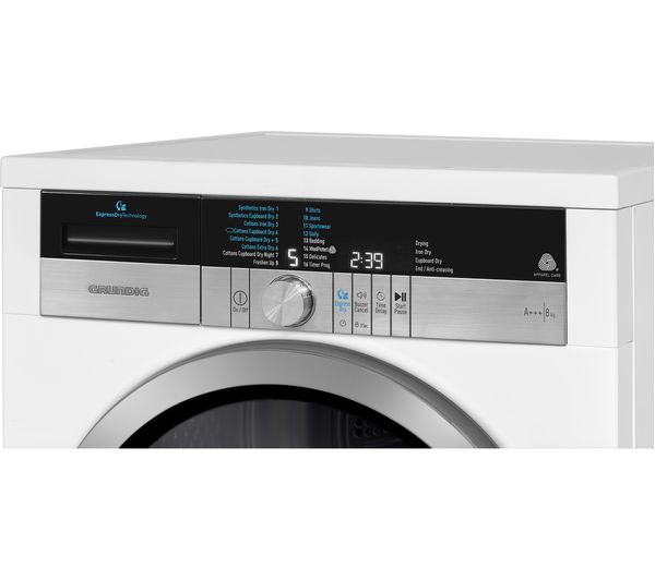 Secadora Grundig 8kg bomba de calor blanca GTN38267GCW OUTLET