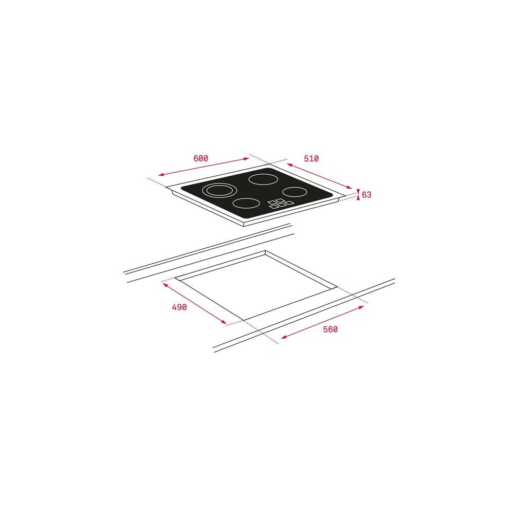 Placa vitrocerámica Teka 4 fuegos TB6415 OFERTA