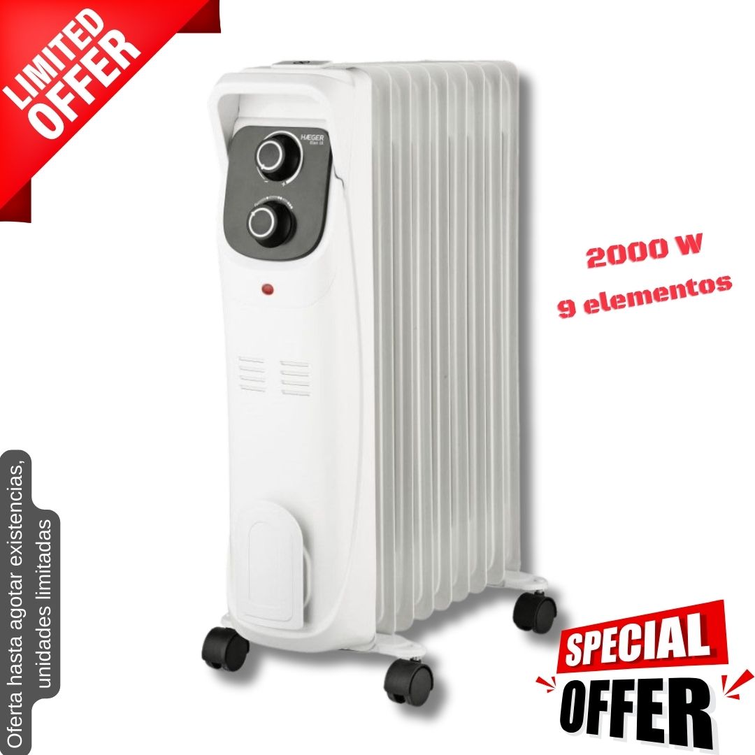 Radiador aceite 9 elementos 2000W Haeger OH09006A OFERTA
