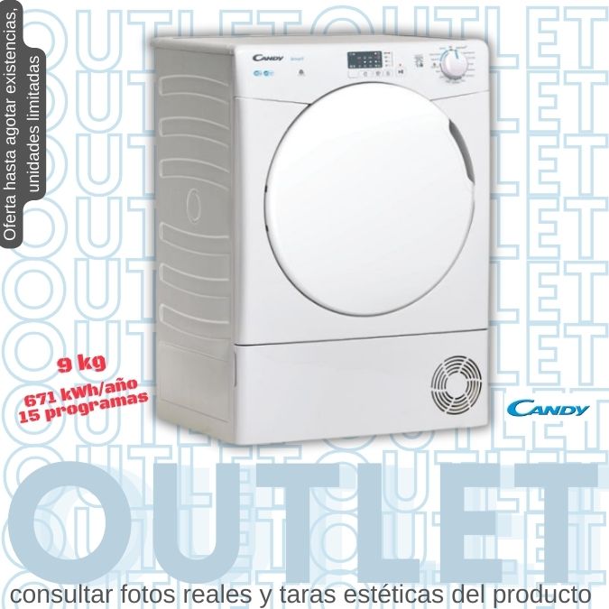 Secadora Candy 9kg condensación blanca CSEC9LF-80 OUTLET – House