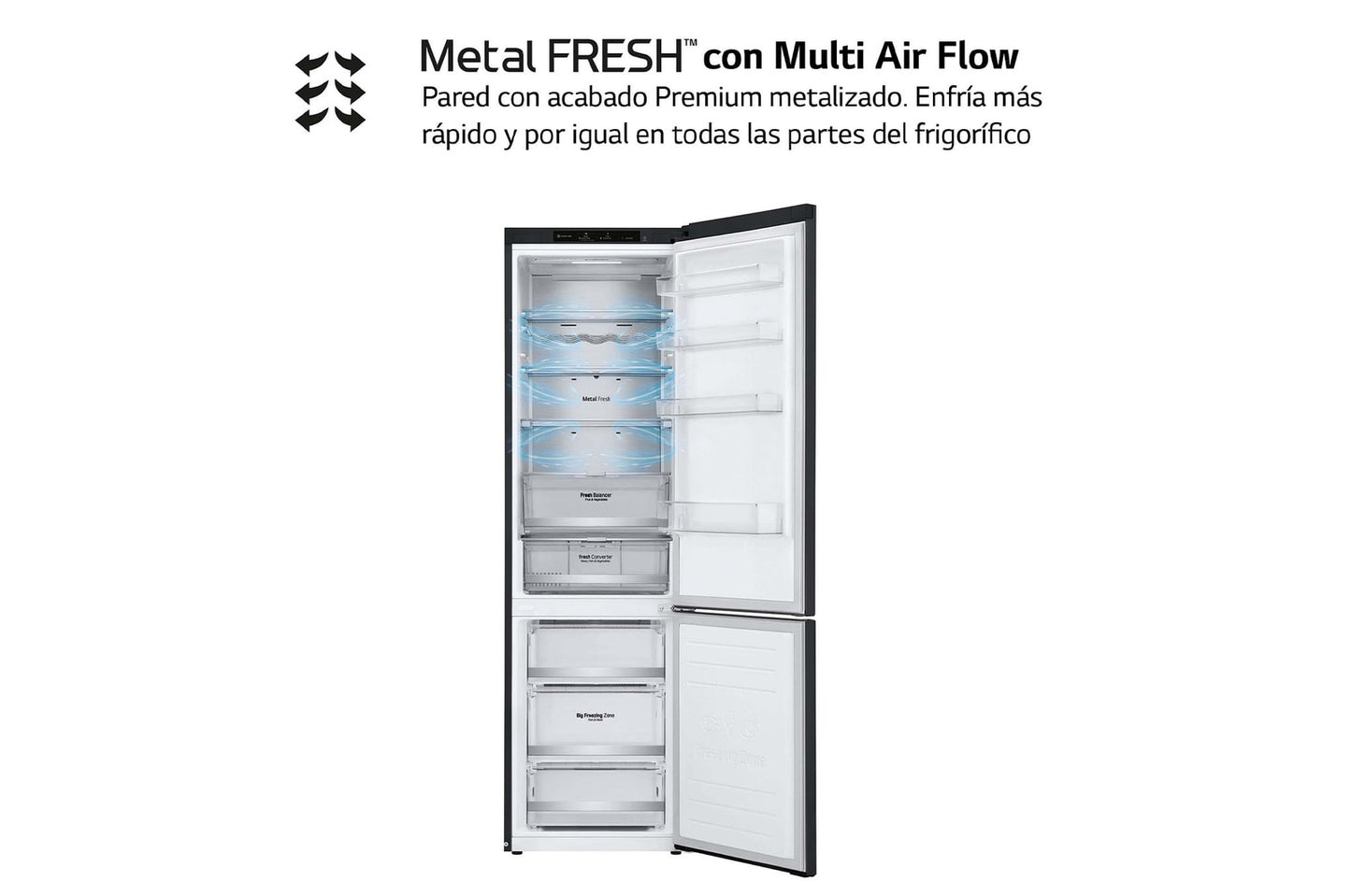Frigorífico combi LG negro 203*60cm GBB92MCB2P OUTLET