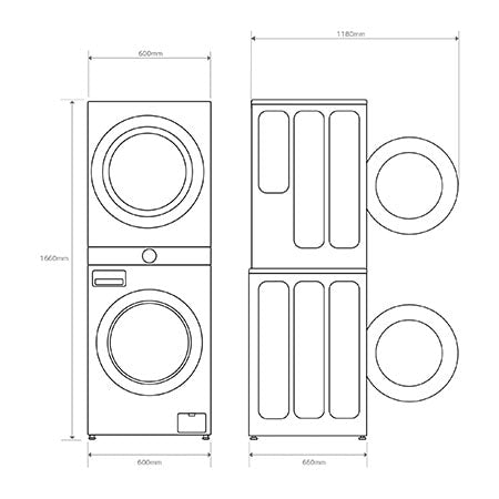Lavasecadora LG 12/10kg negra 1400rpm WT1210BBF OUTLET