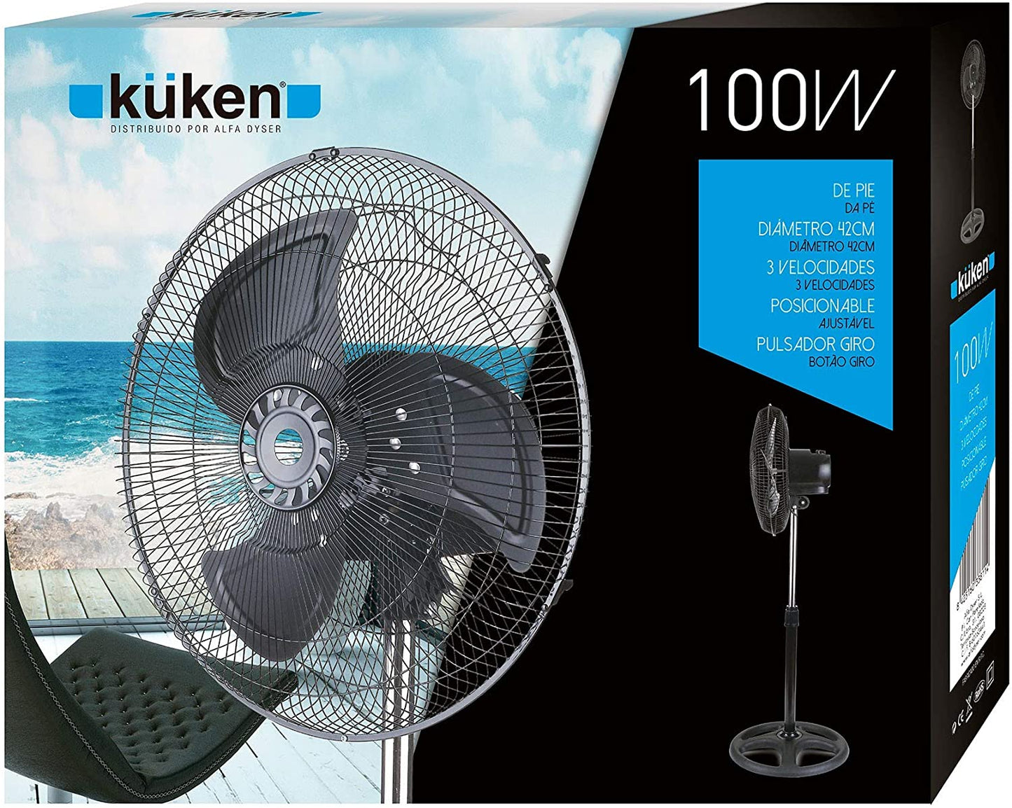 Ventilador pie 100w Kuken