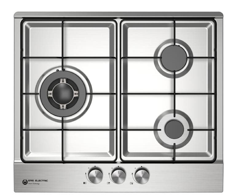 Placa de gas Eas Electric inox 3 fuegos 60cm EMH363GBNX