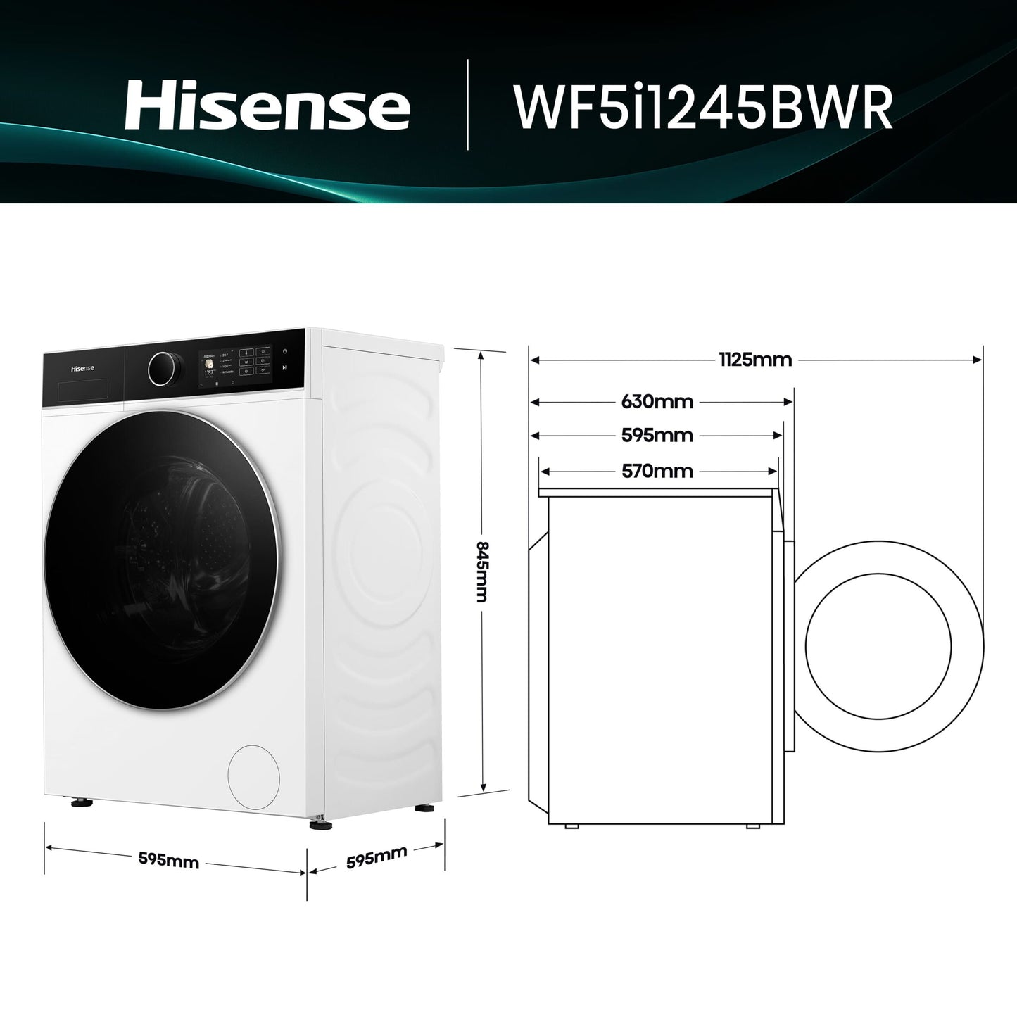 Lavadora Hisense 12kg blanca 1400rpm (026305) OUTLET