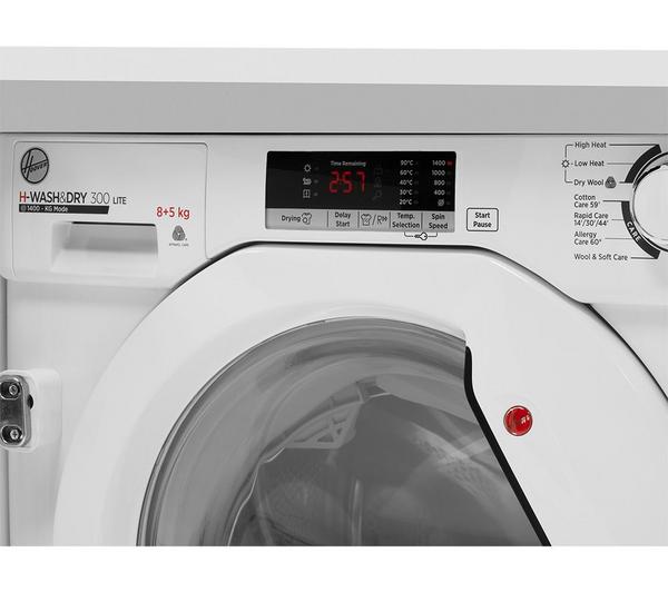 Lavasecadora Hoover 8/5kg blanca 1400rpm integración HBD485D2E/1-80 OUTLET