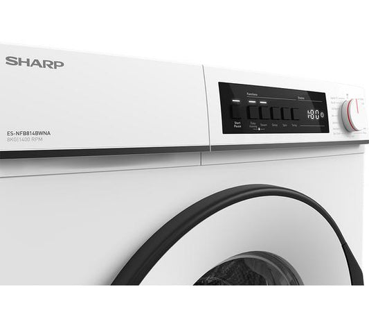 Lavadora Sharp 8kg blanca 1400rpm NFB814BWNA OUTLET