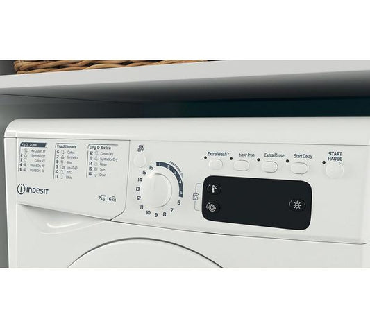 Lavasecadora Indesit 7/6kg blanca 1400rpm EWDE761483W OUTLET