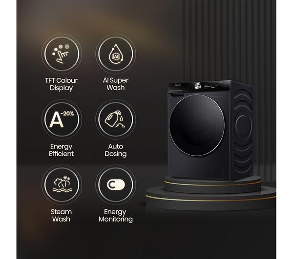 Lavadora Hisense 12kg negra 1400rpm WF7S1247BB OUTLET